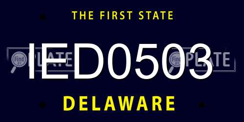 IED0503 Delaware License Plate
