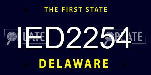 IED2254 Delaware License Plate