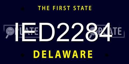 IED2284 Delaware License Plate