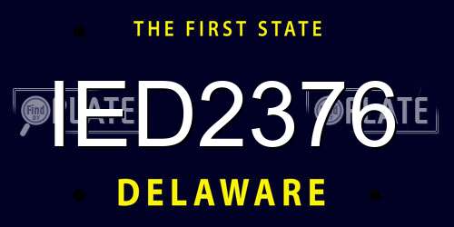 IED2376 Delaware License Plate