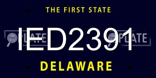 IED2391 Delaware License Plate