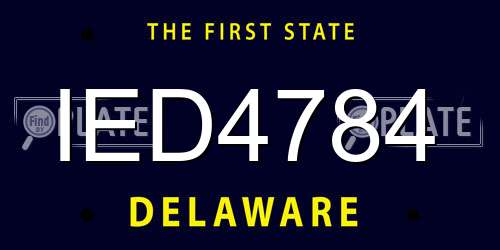 IED4784 Delaware License Plate