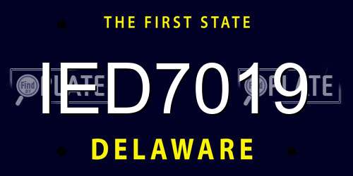 IED7019 Delaware License Plate