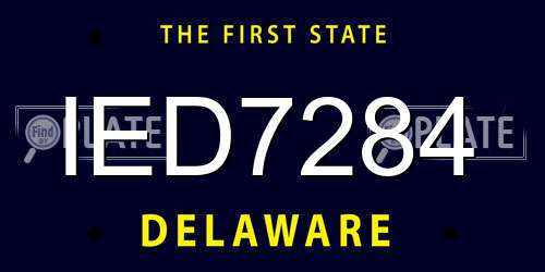 IED7284 Delaware License Plate