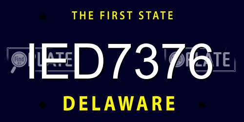 IED7376 Delaware License Plate