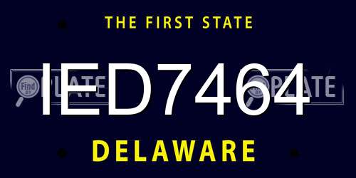 IED7464 Delaware License Plate