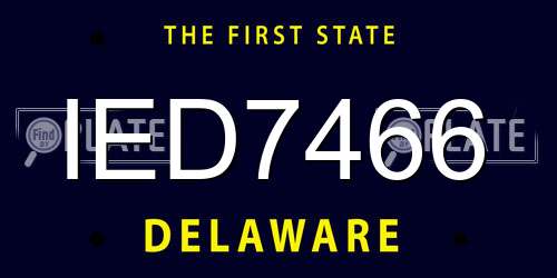 IED7466 Delaware License Plate