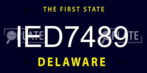 IED7489 Delaware License Plate