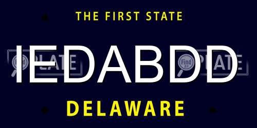 IEDABDD Delaware License Plate
