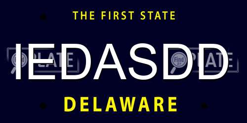IEDASDD Delaware License Plate
