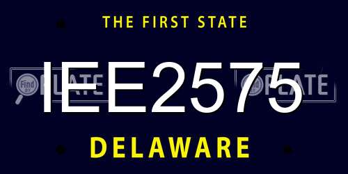 IEE2575 Delaware License Plate