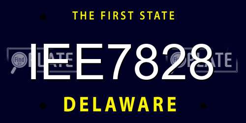 IEE7828 Delaware License Plate