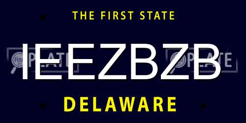 IEEZBZB Delaware License Plate