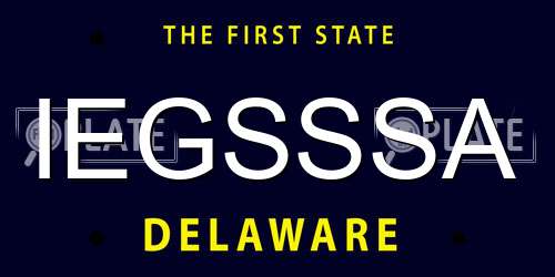 IEGSSSA Delaware License Plate