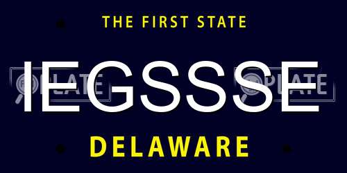 IEGSSSE Delaware License Plate