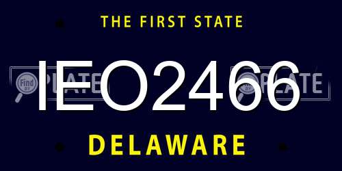 IEO2466 Delaware License Plate