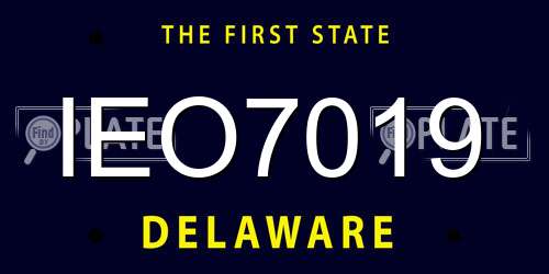 IEO7019 Delaware License Plate
