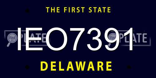 IEO7391 Delaware License Plate
