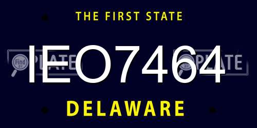 IEO7464 Delaware License Plate