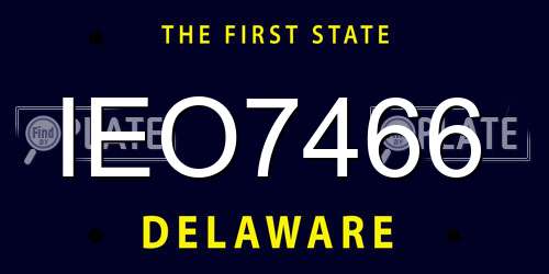 IEO7466 Delaware License Plate