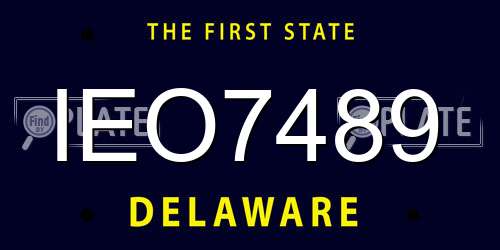 IEO7489 Delaware License Plate