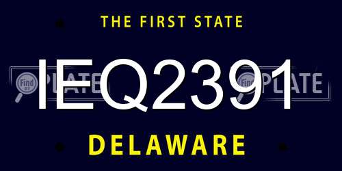 IEQ2391 Delaware License Plate