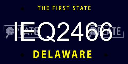 IEQ2466 Delaware License Plate