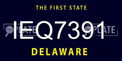 IEQ7391 Delaware License Plate