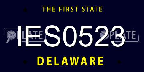IES0523 Delaware License Plate