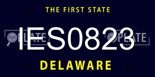 IES0823 Delaware License Plate