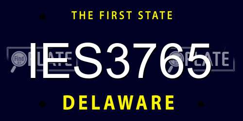 IES3765 Delaware License Plate