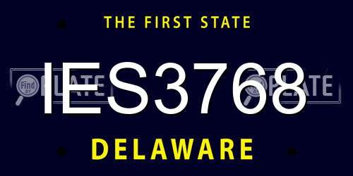 IES3768 Delaware License Plate