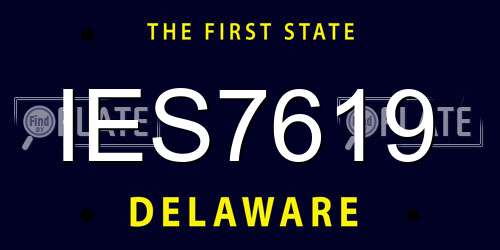 IES7619 Delaware License Plate
