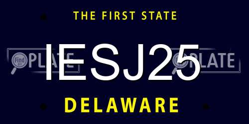 IESJ25 Delaware License Plate