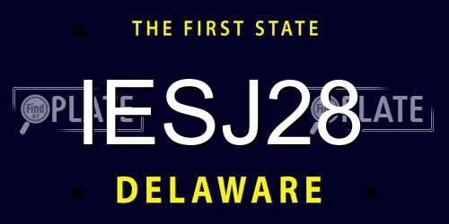 IESJ28 Delaware License Plate