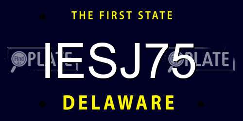 IESJ75 Delaware License Plate