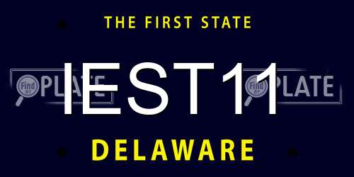 IEST11 Delaware License Plate