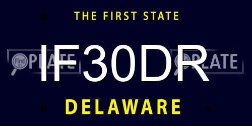 IF30DR Delaware License Plate
