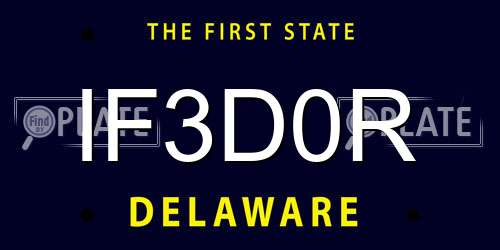 IF3D0R Delaware License Plate