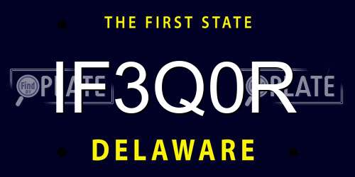 IF3Q0R Delaware License Plate