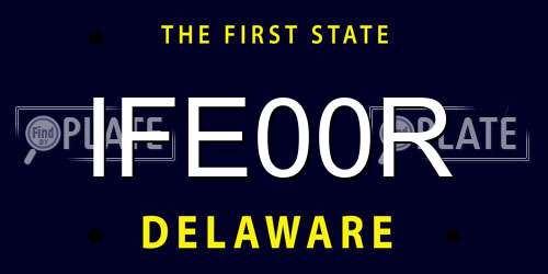IFE00R Delaware License Plate