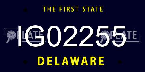 IG02255 Delaware License Plate