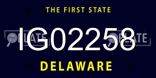 IG02258 Delaware License Plate