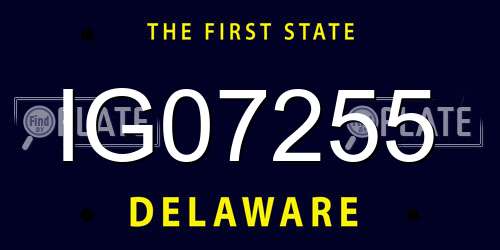 IG07255 Delaware License Plate
