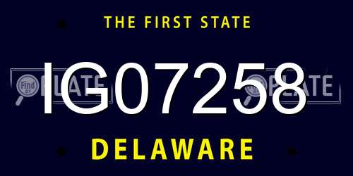 IG07258 Delaware License Plate