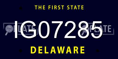 IG07285 Delaware License Plate