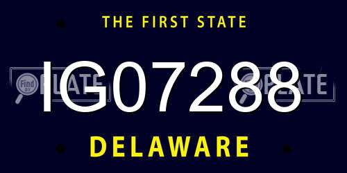 IG07288 Delaware License Plate