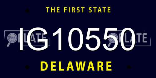 IG10550 Delaware License Plate