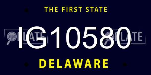IG10580 Delaware License Plate