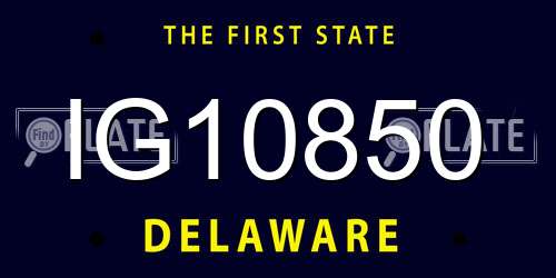 IG10850 Delaware License Plate